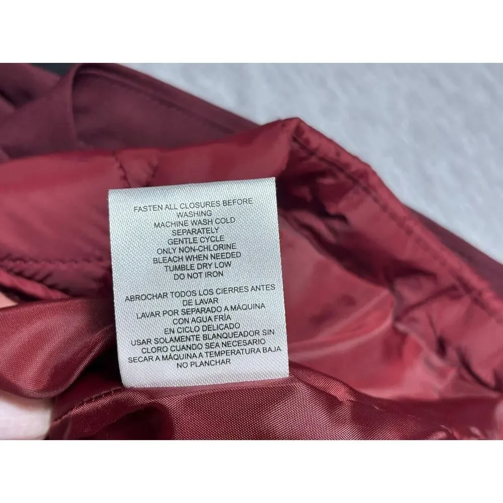Lands End Jacket Womens Small Red 3-in-1 Systems Hooded Quilted Parka Coat